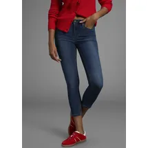 Arizona 7/8-Jeans "Shaping", Damen, Gr. 34, N-Gr, blau (dunkelblau us), Jeans, Obermaterial: 79% Baumwolle, 19% Polyester, 2% Elasthan, Basic, slim fit 7/8-Länge, Jeans, eng anliegend, Röhrenjeans, Used-Waschung, High-Waist, 7/8-Länge