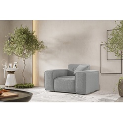 Fun Möbel Sessel Designersessel CESINA in Stoff (inkl. 1 Zierkissen, Auch als 3-2-1 Set erhältlich), Rundumbezug grau