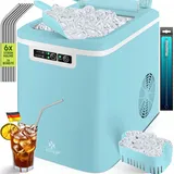 Kesser KESSER® Eiswürfelbereiter Eiswürfelmaschine Edelstahl Ice Maker 12 in 24h Zubereitung in 7 min 2,2 Liter Wassertank 2 Eiswürfel-Größen LED-Display Selbstreinigungsfunktion mit Zubehör