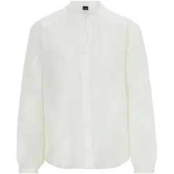 Klassische Bluse BOSS ORANGE "C_Berday_1 Premium Damenmode", Damen, Gr. 36, weiß (open weiß 118), Web, Obermaterial: 100% Baumwolle, unifarben, casual, regular fit hüftbedeckend, Serafino, Langarm weit, Blusen, mit Ballonärmeln