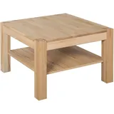 Couchtisch VOGL MÖBELFABRIK "Toronto", beige (kernbuche, kernbuche, kernbuche), B:70cm H:46cm T:70cm, Tische, Couchtisch Eckige Couchtische Holz-Couchtische, in 2 Größen, mit Ablageboden, teilmassiv, Höhe 46 cm, Made in Germany