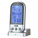 -crezuo Kabelloses Digitales Fleischthermometer, Ferngesteuertes Lebensmittelthermometer Für Fisch Und Fleisch, Timer, Smoker, Wasserdichtes Grill-/bbq-thermometer Zum Grillen