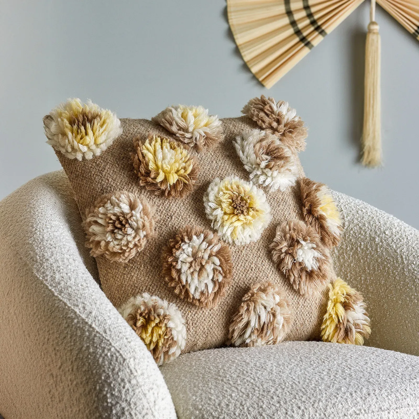 Dekokissen Bloomingville, Somma, Braun / Rost, für Wohnzimmer, Stoff / Textil - 50 - 50