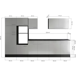Respekta Küchenzeile 340 cm Eiche