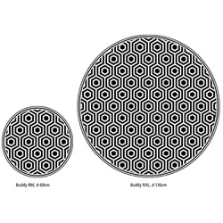 mySPOTTI Vinyl Teppich »Pandora«, BxL:136 cm x 136 cm, schwarz|weiß