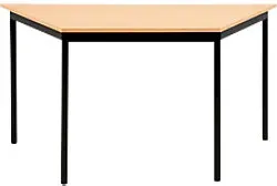 Sodematub Trapezförmig Konferenztisch Hellbraun, Schwarz Eisen Schwarz 1.400 x 700 x 740 mm
