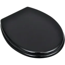 vidaXL Toilettensitz MDF Deckel Schlichtes Design Schwarz