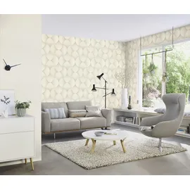 Rasch Textil Vliestapete Uni Sky Lounge 10,05 x 0,53 m 300 g beige 608649