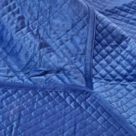 Homescapes Samtweiche Tagesdecke 250 x 260 cm Blau/Türkis