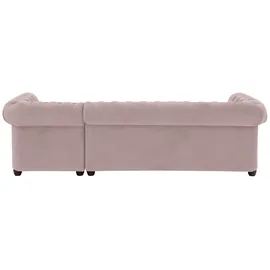 Home Affaire Chesterfield-Sofa HOME AFFAIRE "New Castle L-Form", rosa (flamingo), B:255cm H:72cm T:171cm, Sofas, hochwertige Knopfheftung in Chesterfield-Design, B/T/H: 255(171/72)