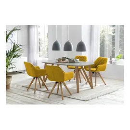 SalesFever Armlehnstuhl Textil curry-gelb 2er Set