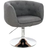 Svita Panama Retro Loungestuhl Cocktailsessel Tellerfuß Metall Stoffbezug Grau