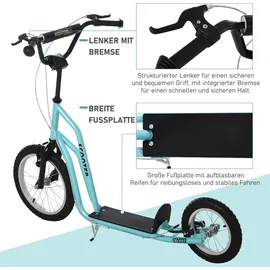 Homcom Kinderroller mit Handbremse blau