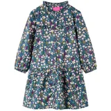 vidaXL Kinderkleid mit Langen Ärmeln Dunkelblau 140