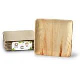 BIOZOYG Einwegteller Palmblatt eckig 25 St. 25 x 25 cm Natur