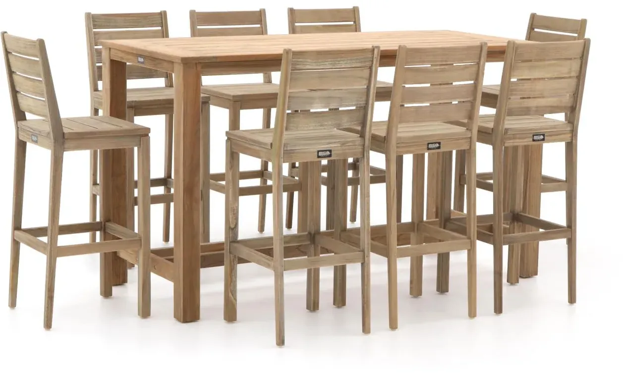 + 10 % Kassenrabatt | ROUGH-S/ROUGH-X 180 cm Gartenbar-Set 9-teilig