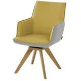 KOINOR Armlehnstuhl Leder  Schwof , gelb , Maße (cm): B: 57 H: 90 T: 66.0