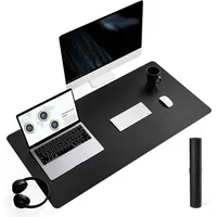 YSAGi Schreibtischunterlage Großes Office Mousepad Schreibtischunterlage Leder Schwarz 90x43cm schwarz