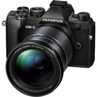 Olympus OM-D E-M5 Mark III Kit, Systemkamera (20 MP, 5-Achsen Bildstabilisator, leistungsstarker Autofokus, elektr. OLED-Sucher, 4K-Video, WLAN), schwarz inkl. 12-200 mm F3.5-6.3 M.Zuiko Objektiv
