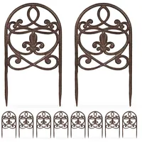 Relaxdays Beetzaun, 10er Set, Gusseisen, HxB: 32,5 x 17,5 cm,