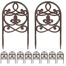 Relaxdays Beetzaun, 10er Set, Gusseisen, HxB: 32,5 x 17,5 cm,