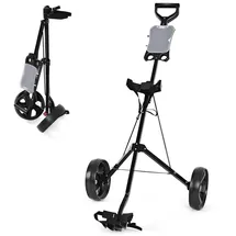 lifezeal COSTWAY Golftrolley Golfwagen mit Anzeigetafel, Golf Push Cart Golfcaddy schwarz
