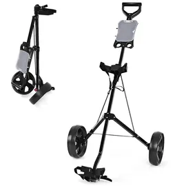 lifezeal COSTWAY Golftrolley Golfwagen mit Anzeigetafel, Golf Push Cart Golfcaddy schwarz