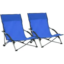vidaXL Strandstuhl Klappbar Blau