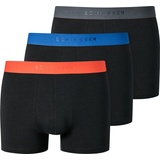 SCHIESSER Schiesser, Herren, Boxershorts 3er Pack 95/5 Unterhose, Logobund Orange/Blau/Grau M