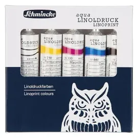 Schmincke Aqua Linoldruck Farben 5 St. 100 ml Türkis/Mehrfarbig