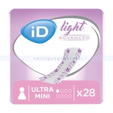 iD Light Advanced Ultra mini, rosa 28 Stück diskrete Slipeinlage