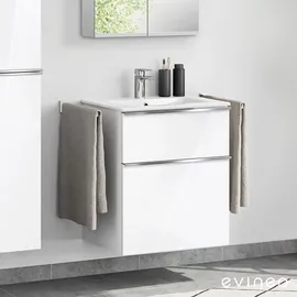 Evineo Waschbeckenunterschrank 2 Auszüge 60 x 70 cm Weiß