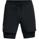 Under Armour Herren Short Launch 5 2-IN-1 Shorts 1382640-001 XXXL - Black - XXXL