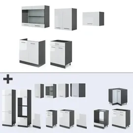 Vicco Küchenzeile R-Line 200 cm weiß hochglanz/anthrazit