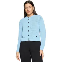 Betty Barclay Strickjacke mit aufgesetzten Taschen Powder Blau 36