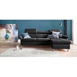 exxpo - sofa fashion Ecksofa »Maretto, L-Form«, inkl. Kopf- bzw. Rückenverstellung, wahlweise mit Bettfunktion schwarz