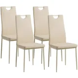 Albatros Esszimmerstühle SALERNO 4er Set, Beige - Edles Italienisches Design, Polsterstuhl Kunstleder-Bezug, Modern und Stilvoll am Esstisch
