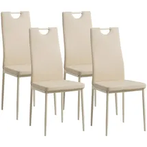 Albatros Esszimmerstühle SALERNO 4er Set, Beige - Edles Italienisches Design, Polsterstuhl Kunstleder-Bezug, Modern und Stilvoll am Esstisch