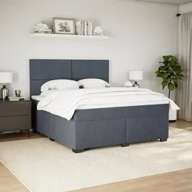 vidaXL Boxspringbett 180 x 200 cm Dunkelgrau