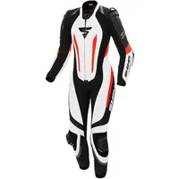 SHIMA Miura RS Damen 1-Teiler Motorrad Lederkombi, schwarz-weiss-rot, Größe 32