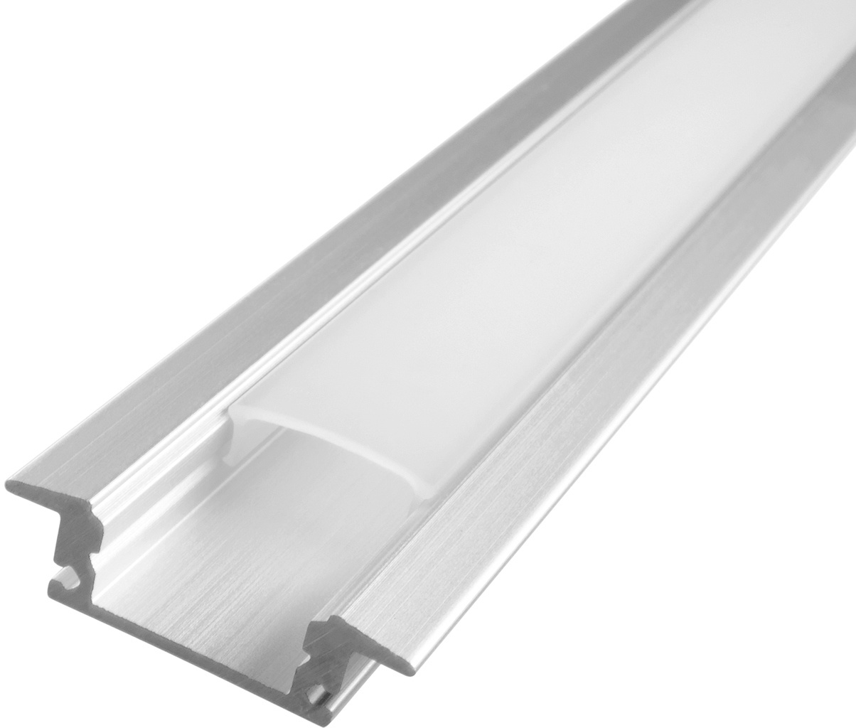 2 Meter Aluprofile Alu Schiene Profil LED Kanal Schiene für LED Strip Profil D mit Milchglas Abdeckung