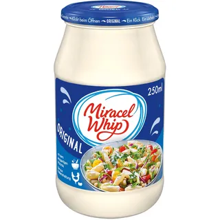 Miracel Whip Original 1 x 250 ml I Salatcreme I 23% Fettgehalt I Glutenfrei I Laktosefrei I mit Eiern aus Freilandhaltung I für Nudelsalat oder Kartoffelsalat