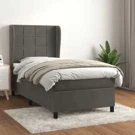 vidaXL Boxspringbett 100 x 200 cm Dunkelgrau