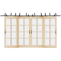 VidaXL Schiebetürbeschlag-Set 400 cm Stahl Schwarz