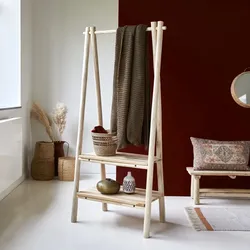 Kleiderablage aus Teakholz 160 Kilim