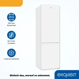 Exquisit KGC265-70-NF-040C Kühl-Gefrierkombination (253 l, 1810 mm hoch, Weiß)