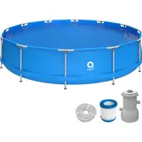 Frame Pool 427 x 84 cm Set Gartenpool Aufstellpool Schwimmbad blau mit Pumpe