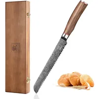 Zayiko Kurumi Brotmesser 20 cm Nussbaumgriff Damaststahl