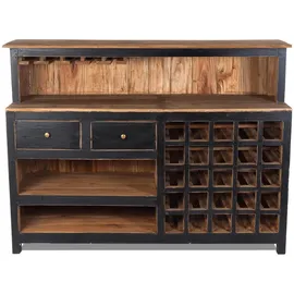 DESIGN DELIGHTS Barschrank PUREWOOD 150 x 110 x 55 cm Schwarz
