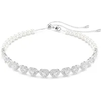 Swarovski Ariana Grande x Tennis Choker, Verschiedene Schliffe, Kristallperle, Herz, Weiß,